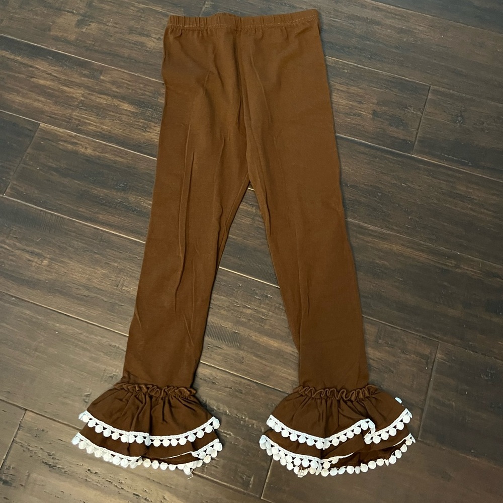 Ava Grace Boutique Ruffle Pants - Brown